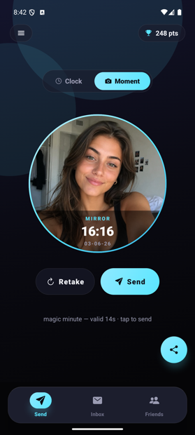 A Moment — a selfie inside the magic minute